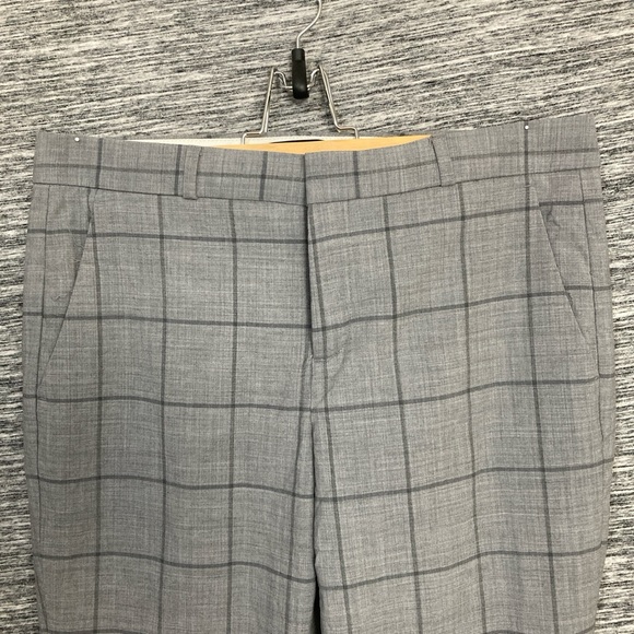 Banana Republic Women’s Grey Black Checkered Plaid Pants Mid Rise Slim Fit - Picture 2 of 3